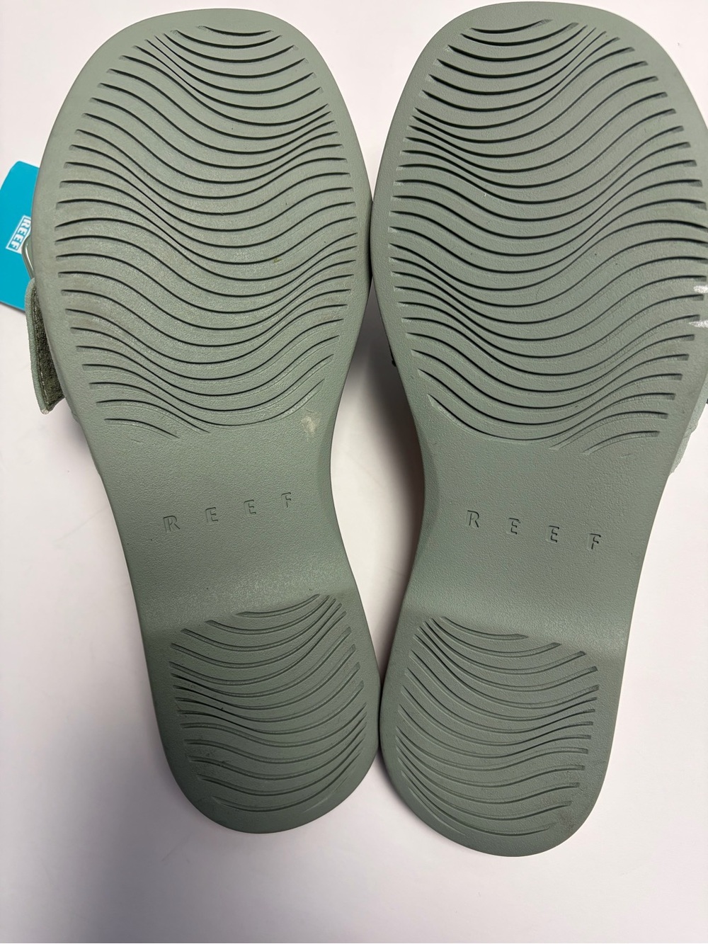 Reef Mint Green Slide Sandals with Tan Footbed - Picture 9 of 9